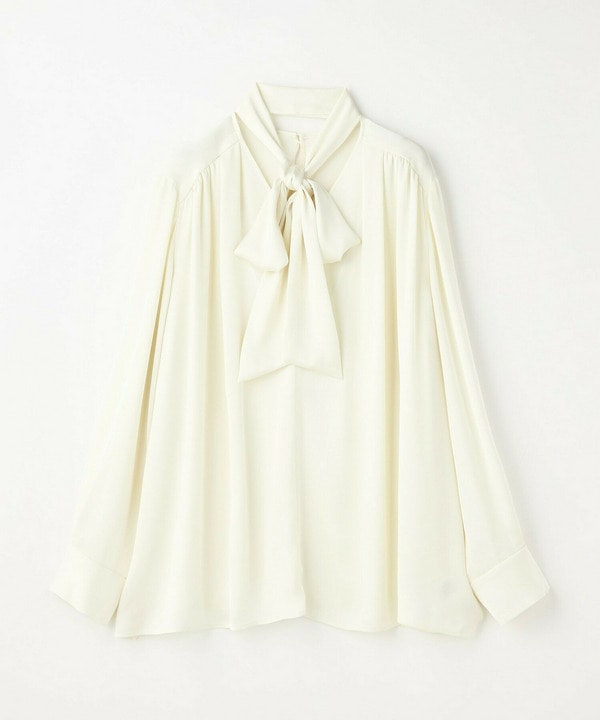 【wb】【Lサイズ】wb バックサテンジョーゼットVネックブラウス