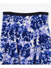 【wb】【Lサイズ】wb アブストラクトライクプリントフレアースカート 詳細画像 ブルー系その他 1