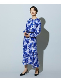 【wb】【Lサイズ】wb アブストラクトライクプリントフレアースカート 詳細画像 ブルー系その他 12