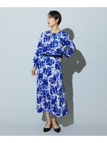 【wb】【Lサイズ】wb アブストラクトライクプリントフレアースカート 詳細画像 ブルー系その他 14