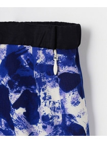 【wb】【Lサイズ】wb アブストラクトライクプリントフレアースカート 詳細画像 ブルー系その他 2