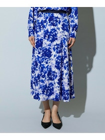 【wb】【Lサイズ】wb アブストラクトライクプリントフレアースカート 詳細画像 ブルー系その他 21