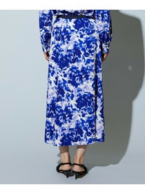 【wb】【Lサイズ】wb アブストラクトライクプリントフレアースカート 詳細画像 ブルー系その他 23