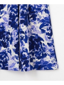 【wb】【Lサイズ】wb アブストラクトライクプリントフレアースカート 詳細画像 ブルー系その他 3