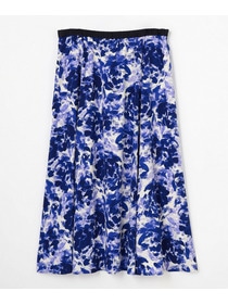 【wb】【Lサイズ】wb アブストラクトライクプリントフレアースカート 詳細画像 ブルー系その他 5