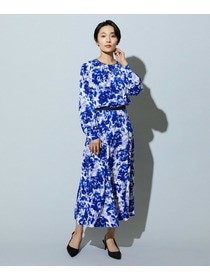 【wb】【Lサイズ】wb アブストラクトライクプリントフレアースカート 詳細画像 ブルー系その他 6