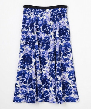 【wb】【Lサイズ】wb アブストラクトライクプリントフレアースカート 詳細画像 ブルー系その他 1