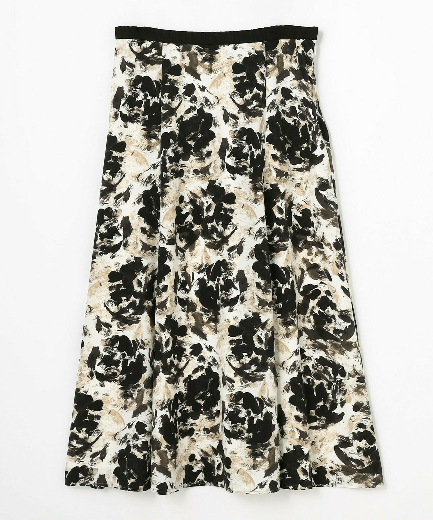 【wb】【Lサイズ】wb アブストラクトライクプリントフレアースカート 詳細画像 ベージュ 1