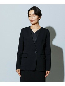 【wb】【Lサイズ】wb ハイゲージポンチノーカラージャケット 詳細画像 ブラック 24