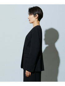 【wb】【Lサイズ】wb ハイゲージポンチノーカラージャケット 詳細画像 ブラック 25