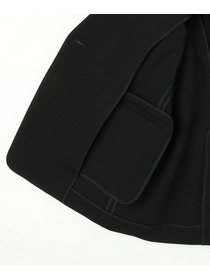 【wb】【Lサイズ】wb ハイゲージポンチノーカラージャケット 詳細画像 ブラック 4