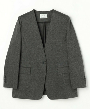 【wb】【Lサイズ】wb ハイゲージポンチノーカラージャケット 詳細画像 チャコールグレー 1