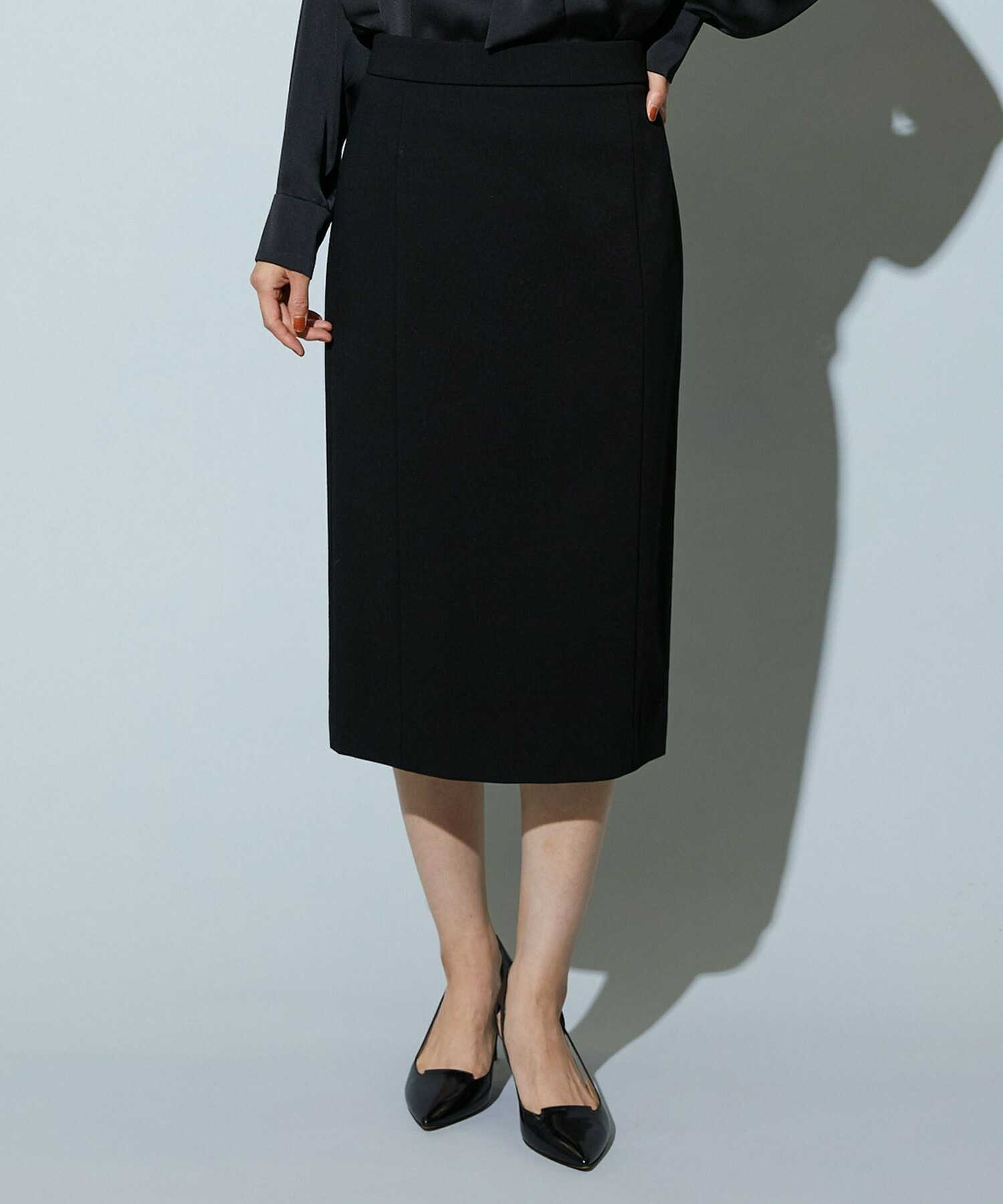 【wb】【Lサイズ】wb ハイゲージポンチタイトスカート 詳細画像 ブラック 2