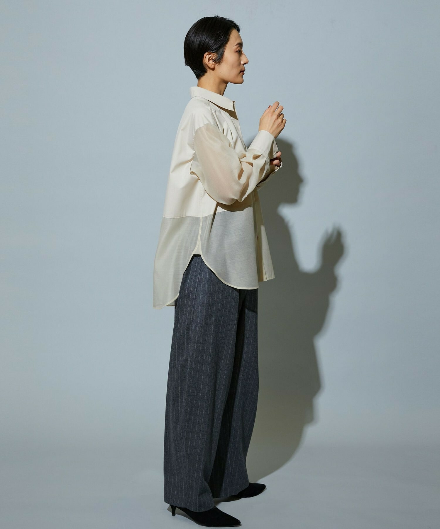 【MOGA】【Lサイズ】スタイリスト戸野塚かおるコラボ ファンクショナルブロードシャツ 詳細画像 ブラック 12