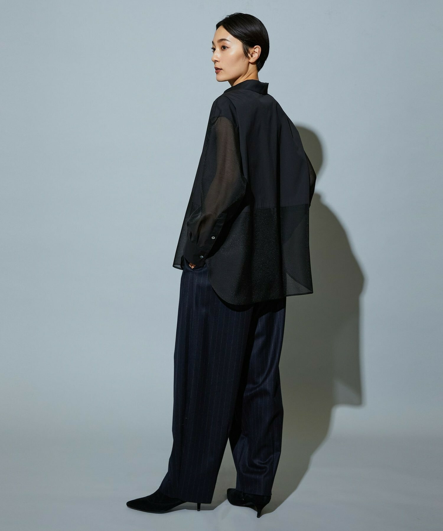 【MOGA】【Lサイズ】スタイリスト戸野塚かおるコラボ ファンクショナルブロードシャツ 詳細画像 ブラック 17