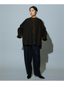 【MOGA】【Lサイズ】スタイリスト戸野塚かおるコラボ メルトンハーフコート 詳細画像 ブラウン 13