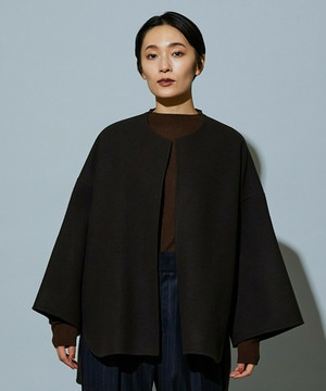 【MOGA】【Lサイズ】スタイリスト戸野塚かおるコラボ メルトンハーフコート 詳細画像 ブラウン 2