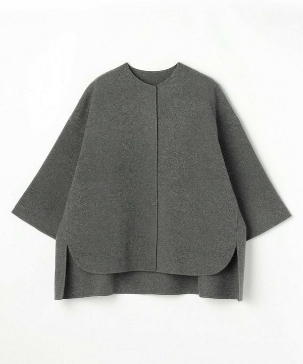 【Lサイズ】スタイリスト戸野塚かおるコラボ メルトンハーフコート 詳細画像 チャコールグレー 1