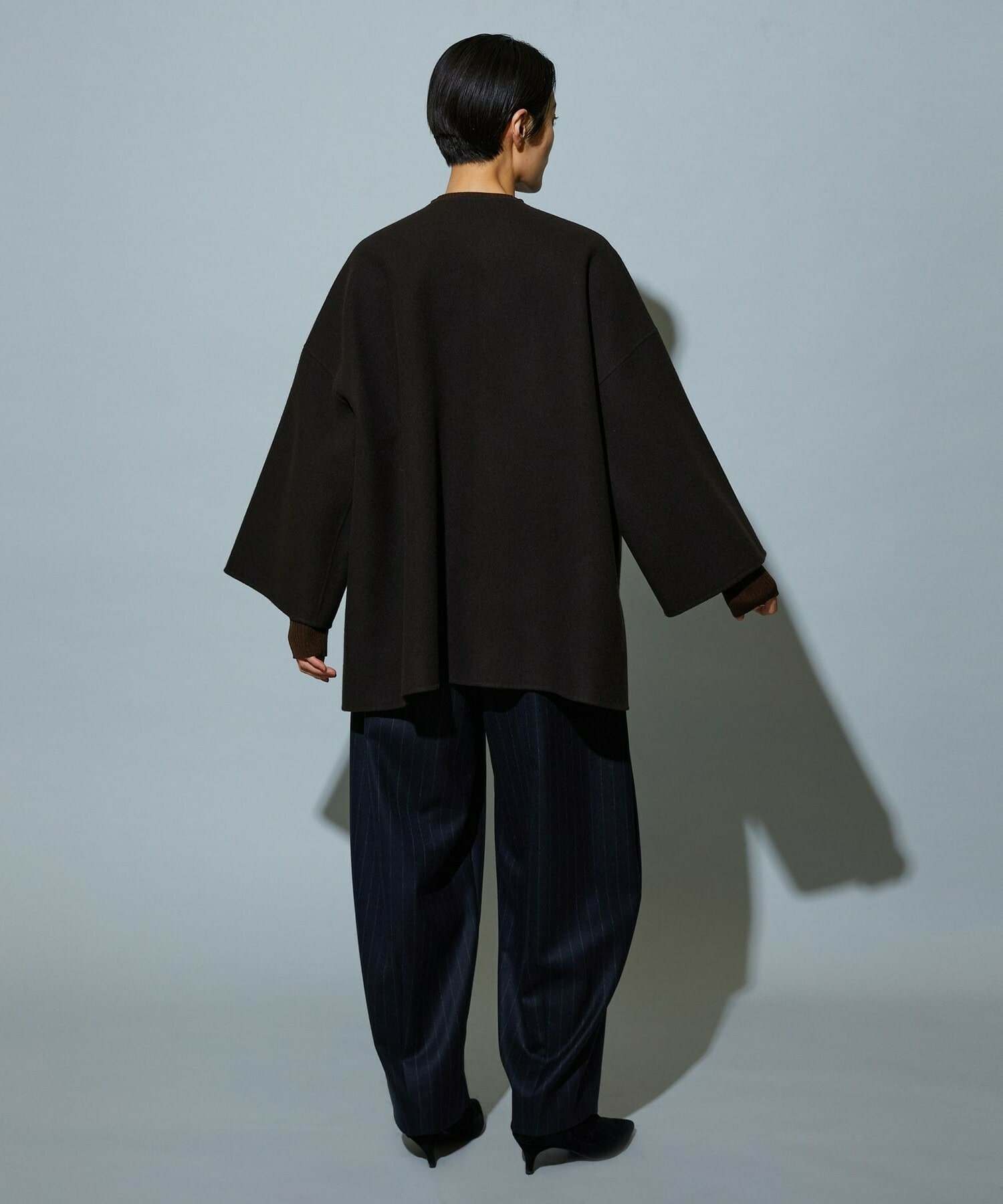 【MOGA】【Lサイズ】スタイリスト戸野塚かおるコラボ メルトンハーフコート 詳細画像 ブラウン 18