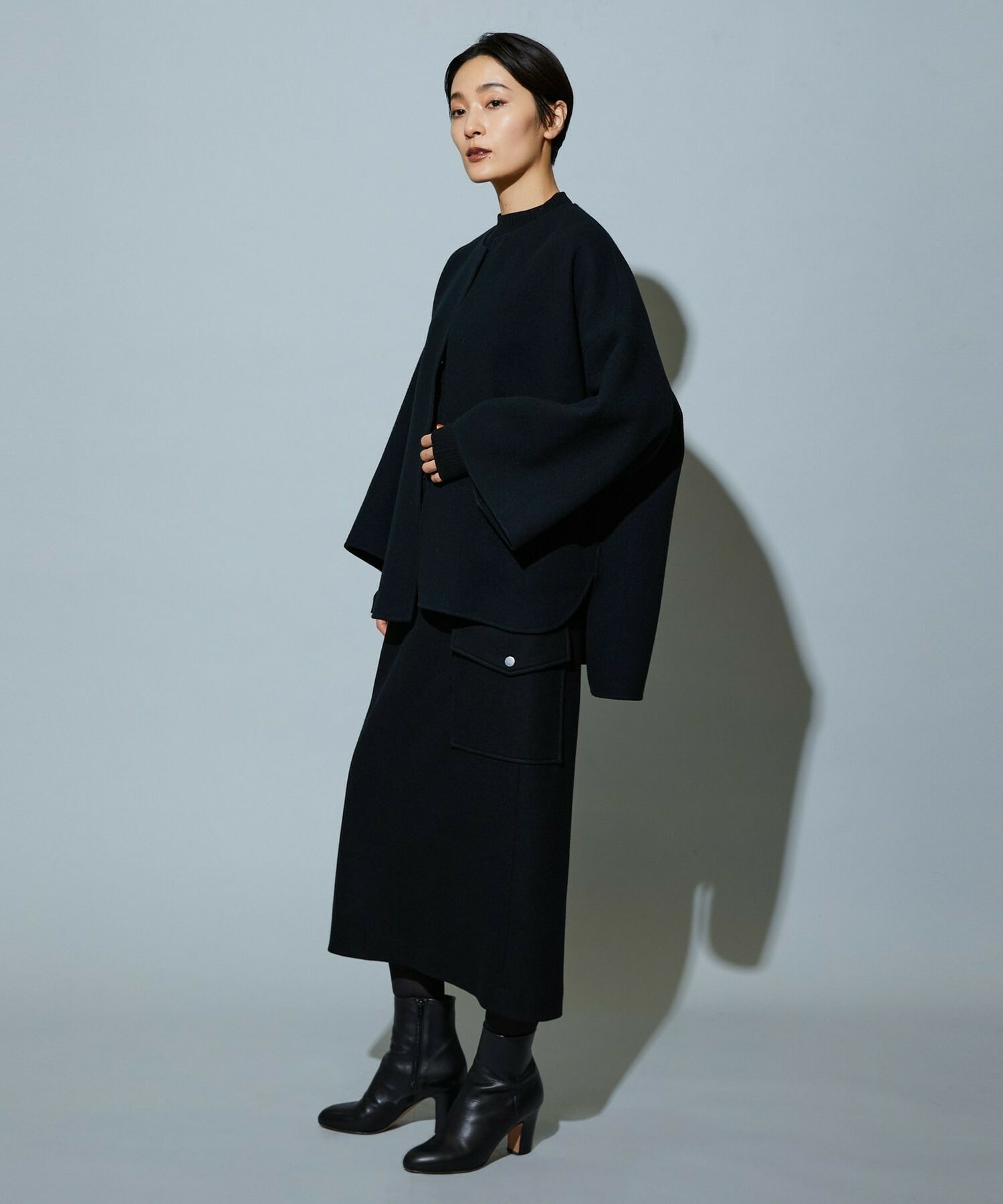 【MOGA】【Lサイズ】スタイリスト戸野塚かおるコラボ メルトンハーフコート 詳細画像 ブラウン 22