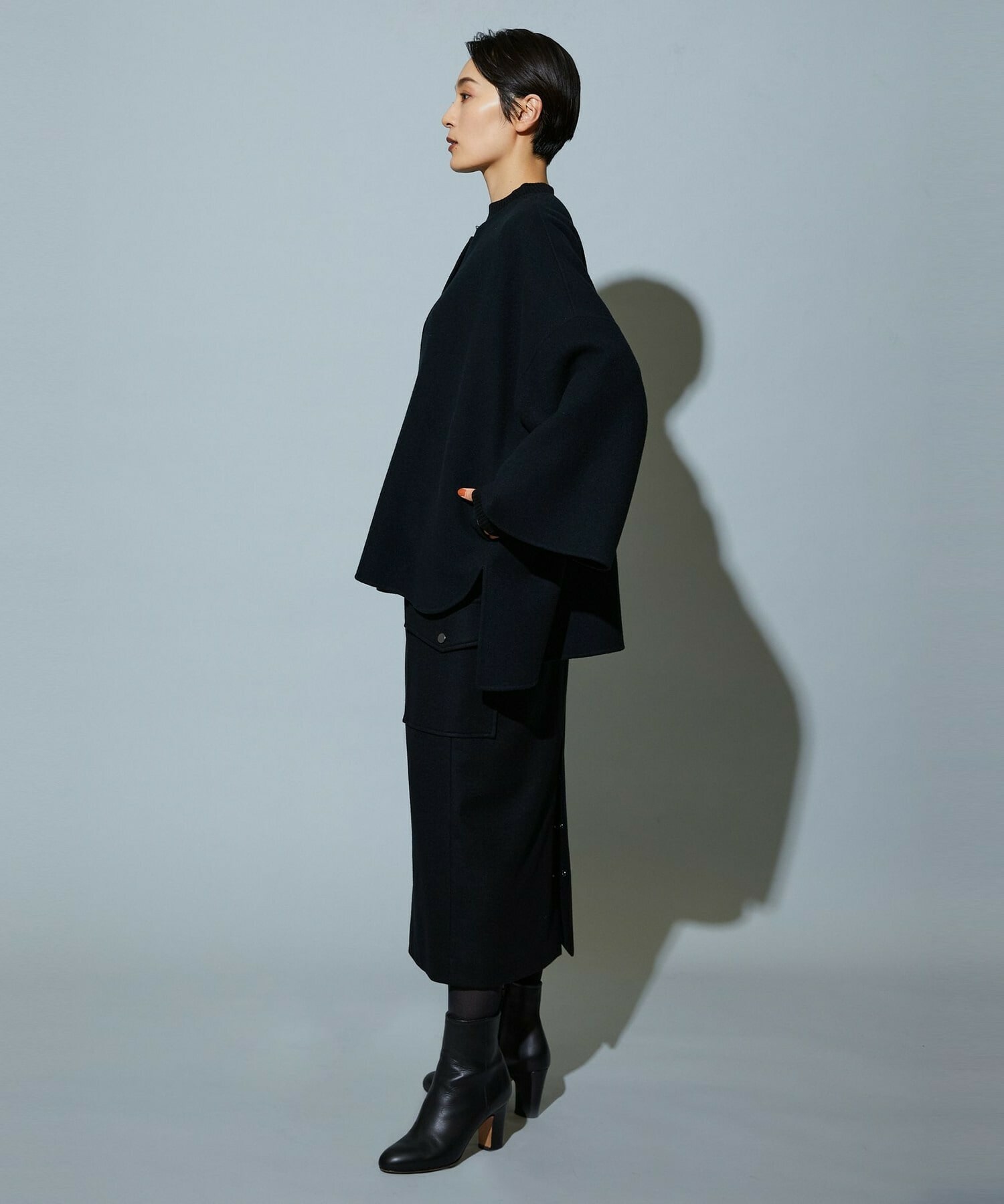 【MOGA】【Lサイズ】スタイリスト戸野塚かおるコラボ メルトンハーフコート 詳細画像 ブラウン 23