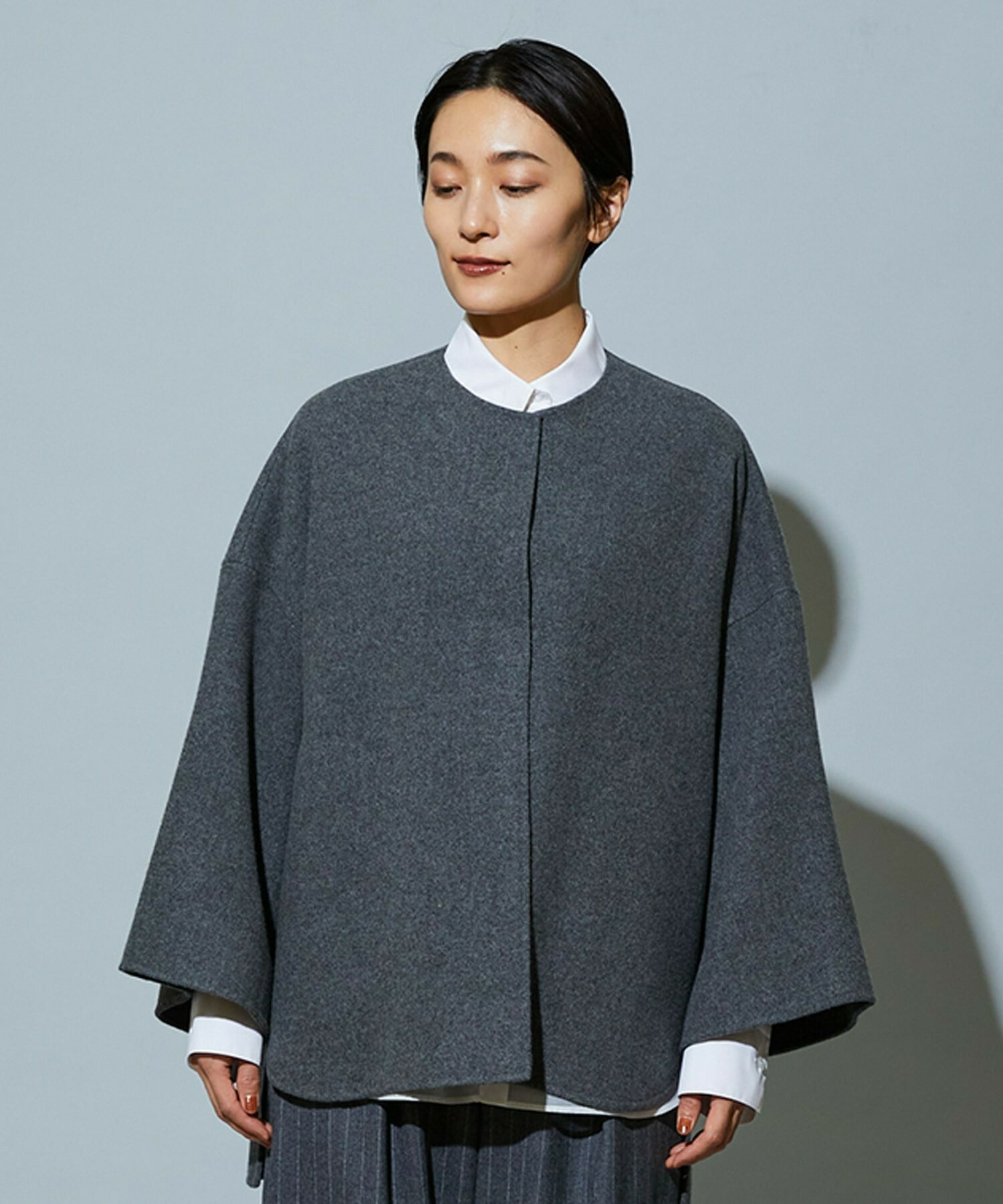 【MOGA】【Lサイズ】スタイリスト戸野塚かおるコラボ メルトンハーフコート 詳細画像 ブラウン 27