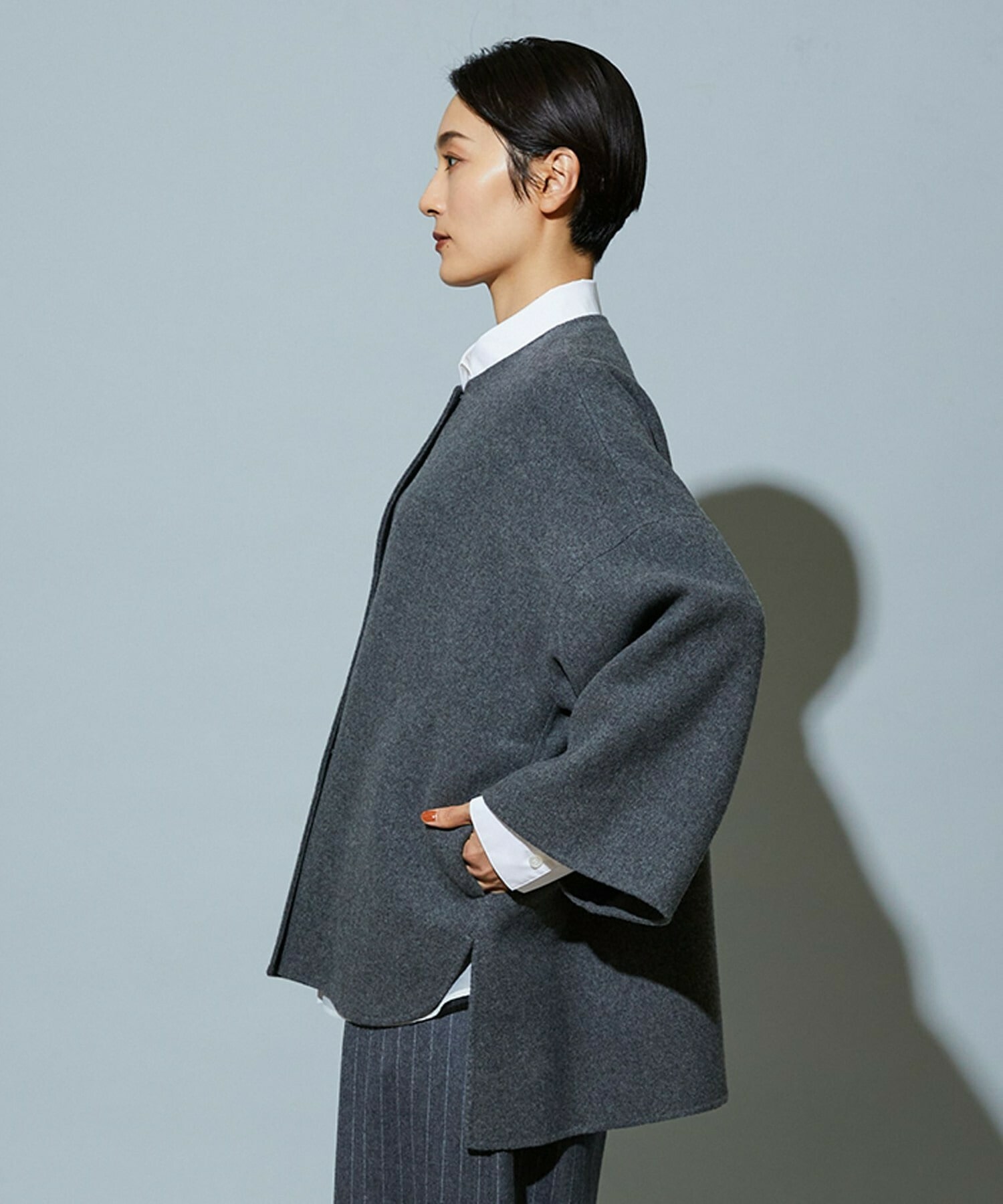 【MOGA】【Lサイズ】スタイリスト戸野塚かおるコラボ メルトンハーフコート 詳細画像 ブラウン 29