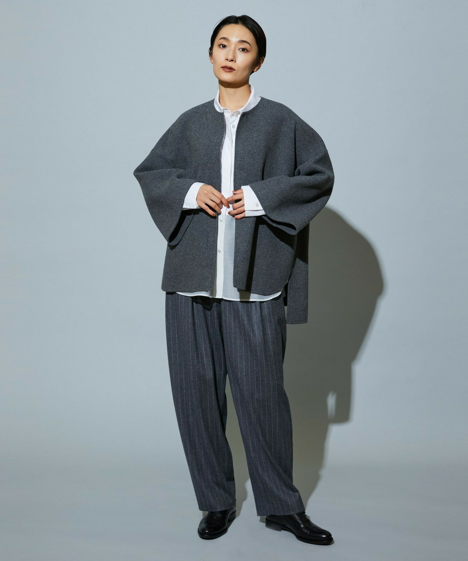 【MOGA】【Lサイズ】スタイリスト戸野塚かおるコラボ メルトンハーフコート 詳細画像 ブラウン 9