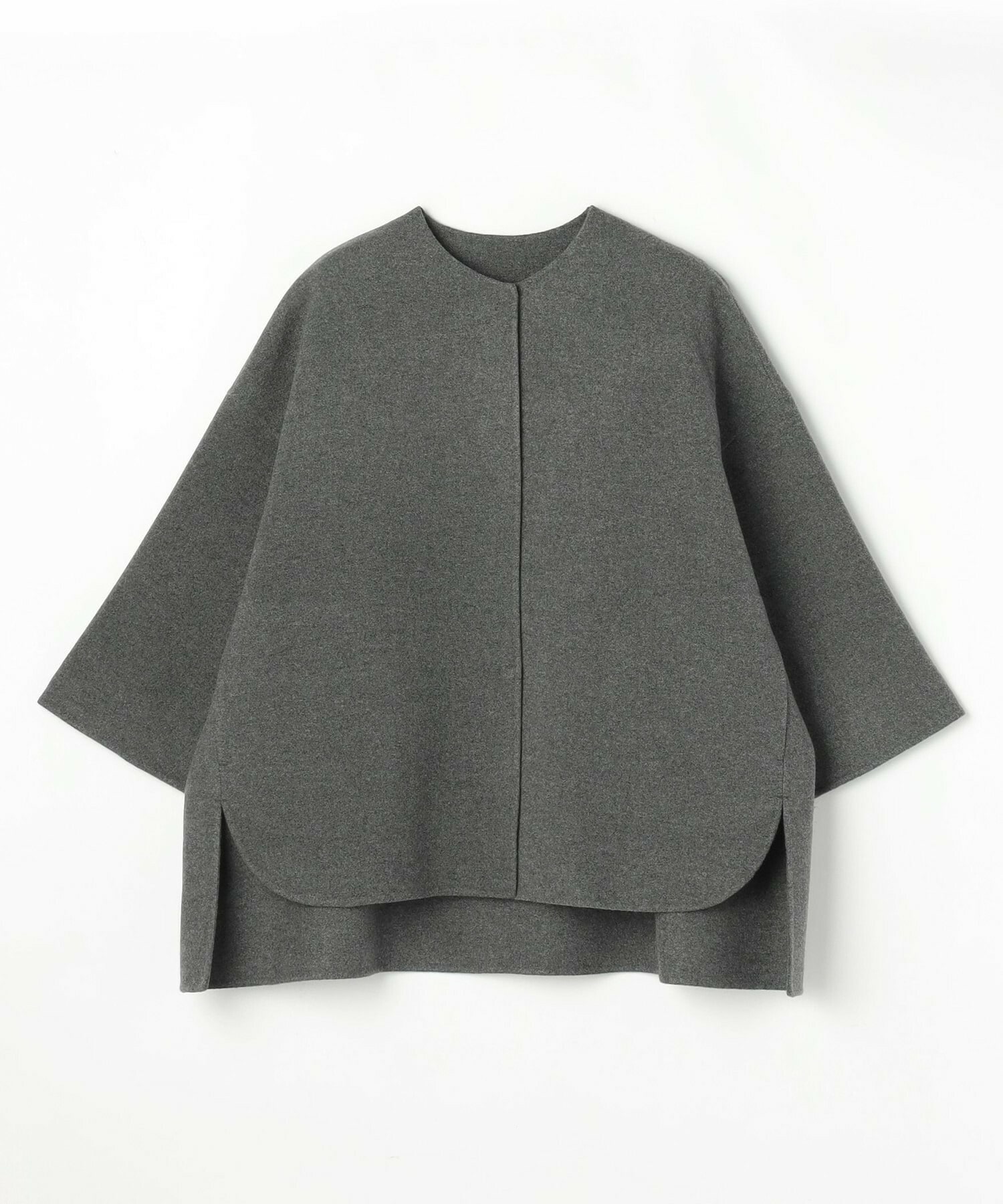 【MOGA】【Lサイズ】スタイリスト戸野塚かおるコラボ メルトンハーフコート 詳細画像 チャコールグレー 1