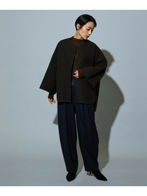 【MOGA】［eclat 2025年12月号掲載商品］【Lサイズ】スタイリスト戸野塚かおるコラボ チョークストライプストレッチコクーンパンツ 詳細画像 チャコールグレー 11