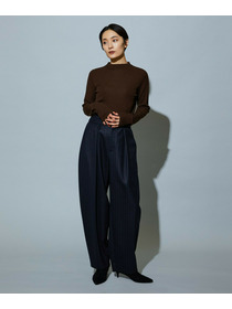 【MOGA】［eclat 2025年12月号掲載商品］【Lサイズ】スタイリスト戸野塚かおるコラボ チョークストライプストレッチコクーンパンツ 詳細画像 チャコールグレー 13