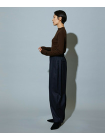 【MOGA】［eclat 2025年12月号掲載商品］【Lサイズ】スタイリスト戸野塚かおるコラボ チョークストライプストレッチコクーンパンツ 詳細画像 チャコールグレー 14