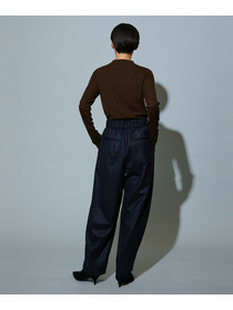 【MOGA】［eclat 2025年12月号掲載商品］【Lサイズ】スタイリスト戸野塚かおるコラボ チョークストライプストレッチコクーンパンツ 詳細画像 チャコールグレー 15