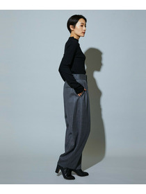 【MOGA】［eclat 2025年12月号掲載商品］【Lサイズ】スタイリスト戸野塚かおるコラボ チョークストライプストレッチコクーンパンツ 詳細画像 チャコールグレー 20