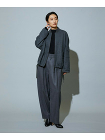 【MOGA】［eclat 2025年12月号掲載商品］【Lサイズ】スタイリスト戸野塚かおるコラボ チョークストライプストレッチコクーンパンツ 詳細画像 チャコールグレー 21