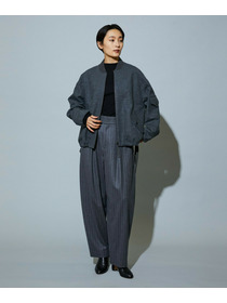 【MOGA】［eclat 2025年12月号掲載商品］【Lサイズ】スタイリスト戸野塚かおるコラボ チョークストライプストレッチコクーンパンツ 詳細画像 チャコールグレー 22