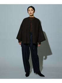 【MOGA】［eclat 2025年12月号掲載商品］【Lサイズ】スタイリスト戸野塚かおるコラボ チョークストライプストレッチコクーンパンツ 詳細画像 チャコールグレー 7