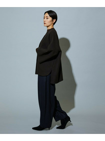 【MOGA】［eclat 2025年12月号掲載商品］【Lサイズ】スタイリスト戸野塚かおるコラボ チョークストライプストレッチコクーンパンツ 詳細画像 チャコールグレー 8