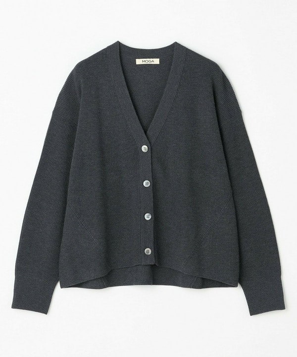 【Lサイズ】WORLD Vネックカーディガン 詳細画像 チャコールグレー 1