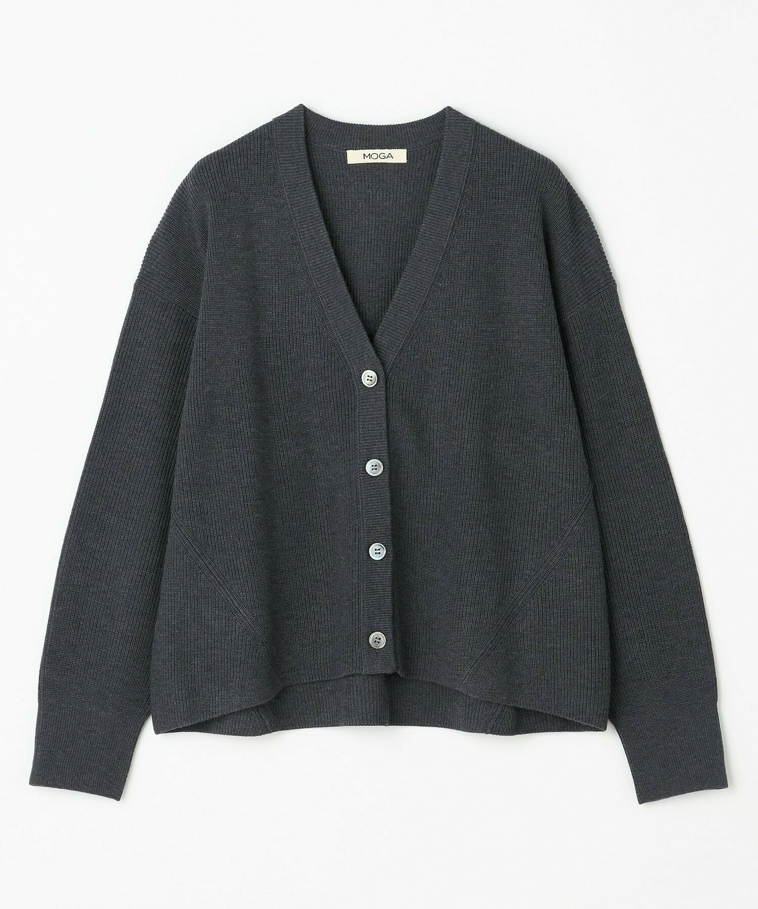 【MOGA】【Lサイズ】WORLD Vネックカーディガン 詳細画像 チャコールグレー 1