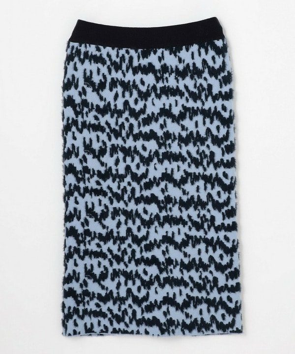 【MOGA】【Lサイズ】フェザーレオパードニットタイトスカート