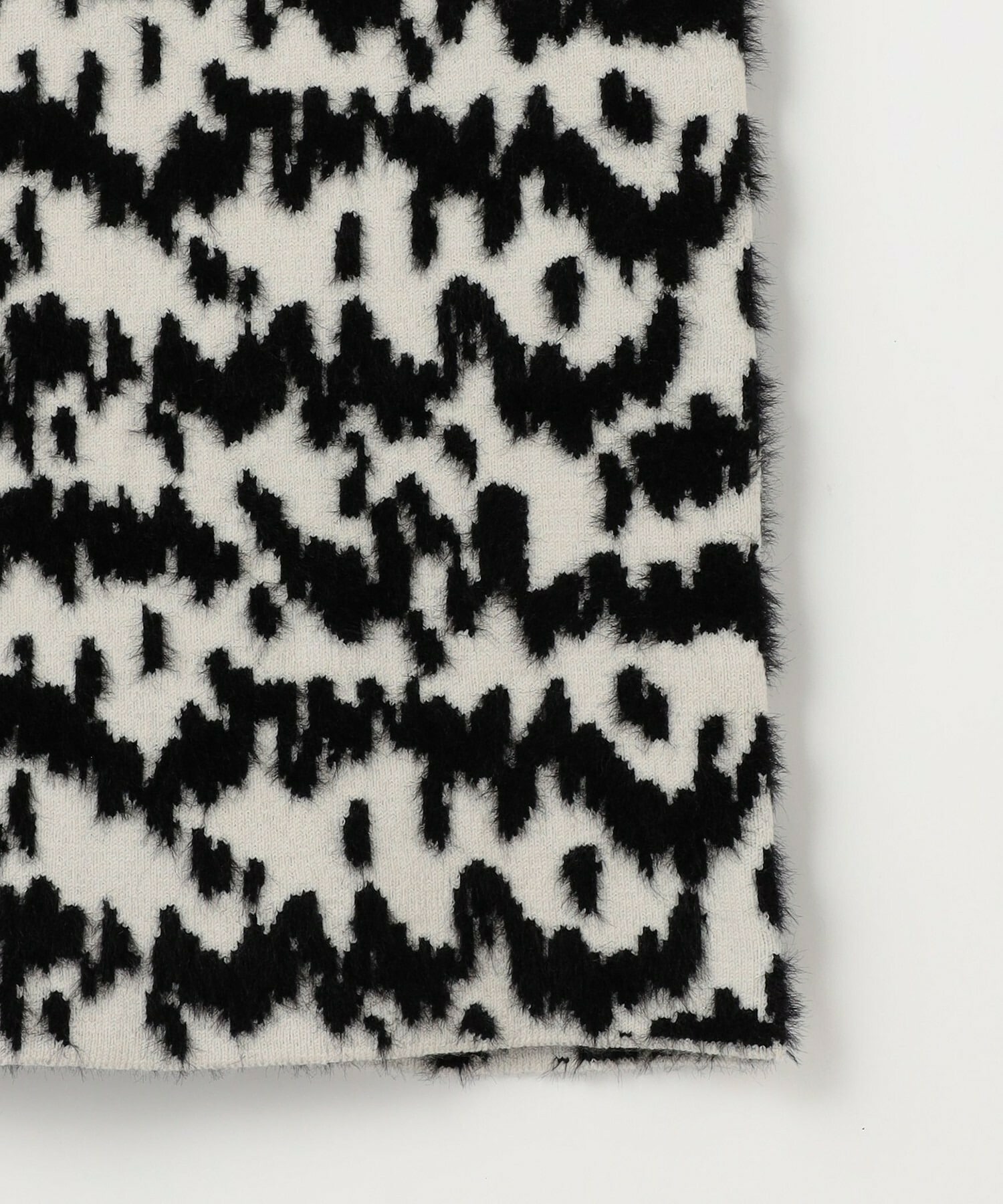 【MOGA】【Lサイズ】フェザーレオパードニットタイトスカート 詳細画像 クリーム 2