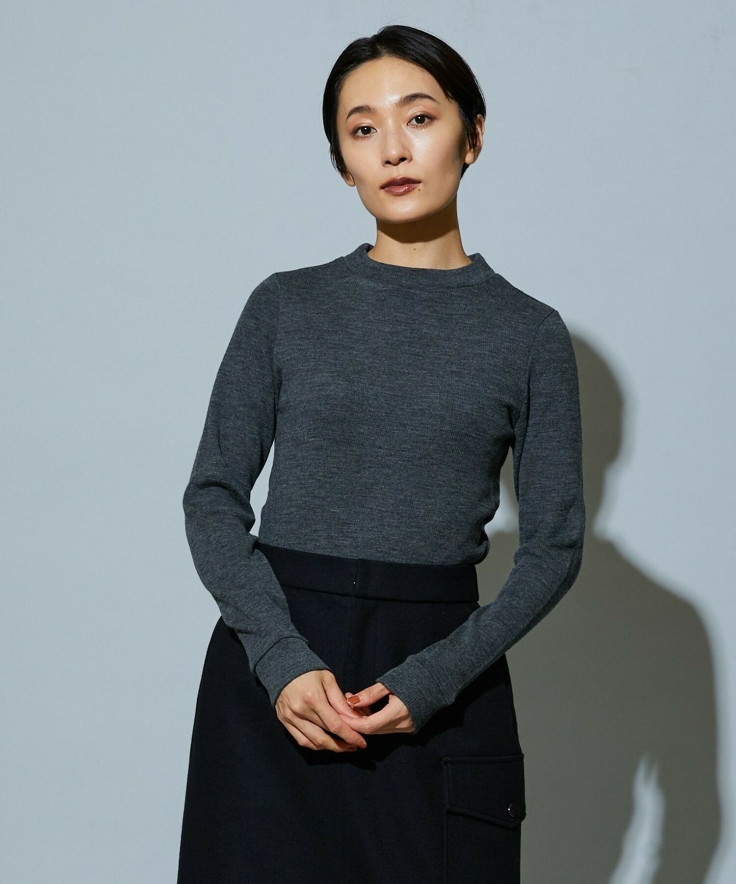 【MOGA】【Lサイズ】BEAUTIFULリブライクニット 詳細画像 チャコールグレー 1