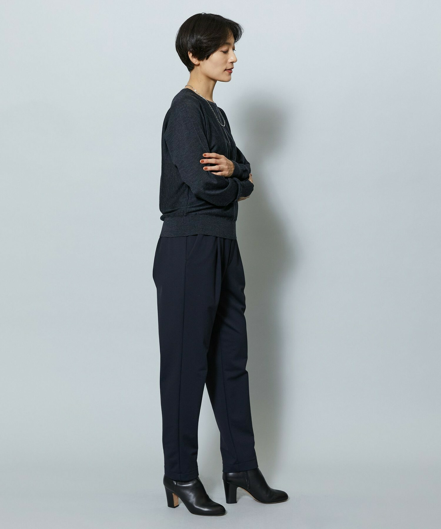 【MOGA】【Lサイズ】EMPIREドルマンスリーブクルーネックニット 詳細画像 チャコールグレー 10