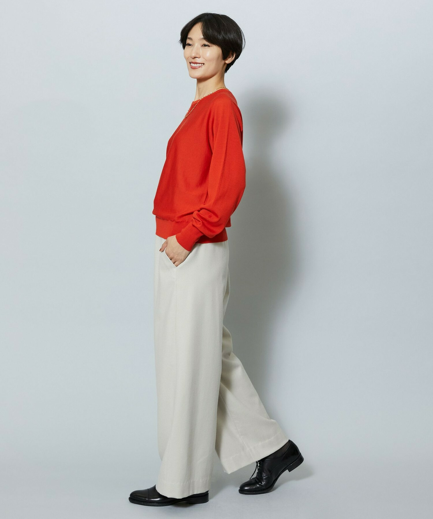 【MOGA】【Lサイズ】EMPIREドルマンスリーブクルーネックニット 詳細画像 チャコールグレー 17