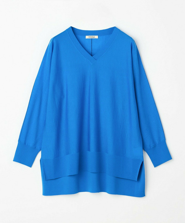 【Lサイズ】EMPIREドルマンスリーブVネックニット 詳細画像 ブルー 1