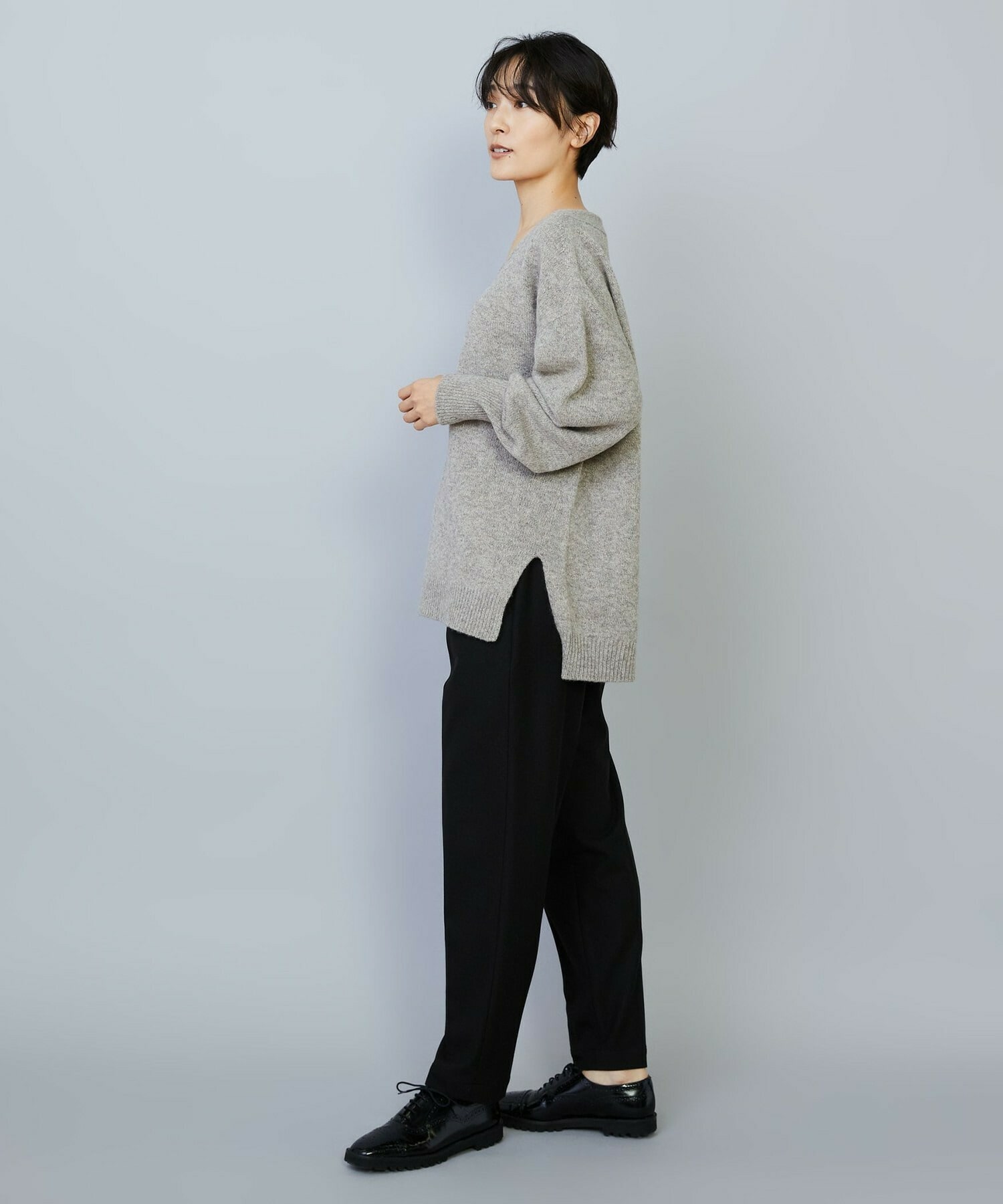 【MOGA】【Lサイズ】クーマラムカシミヤＶネックニット 詳細画像 ブラウン系その他 14