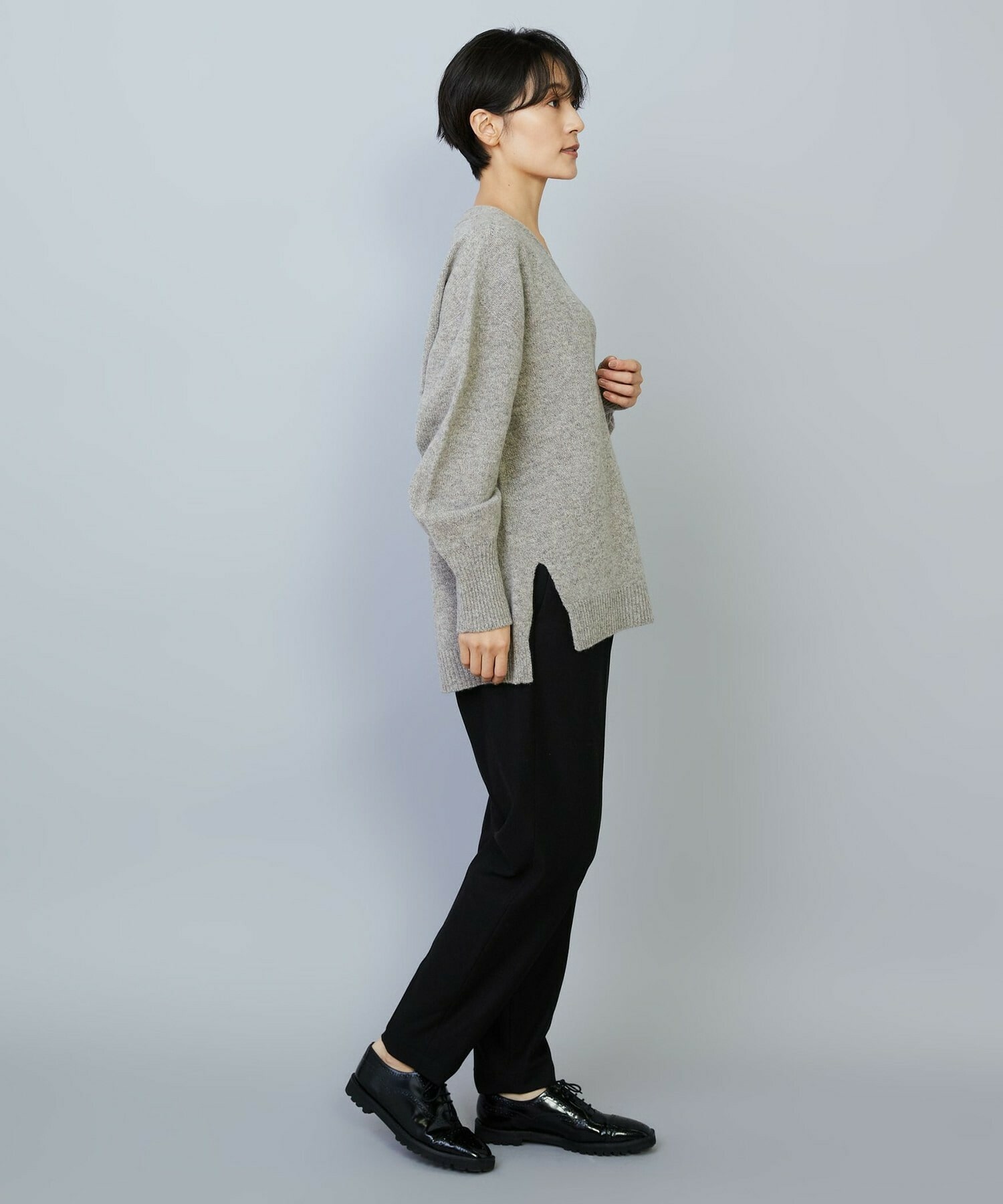 【MOGA】【Lサイズ】クーマラムカシミヤＶネックニット 詳細画像 ブラウン系その他 19