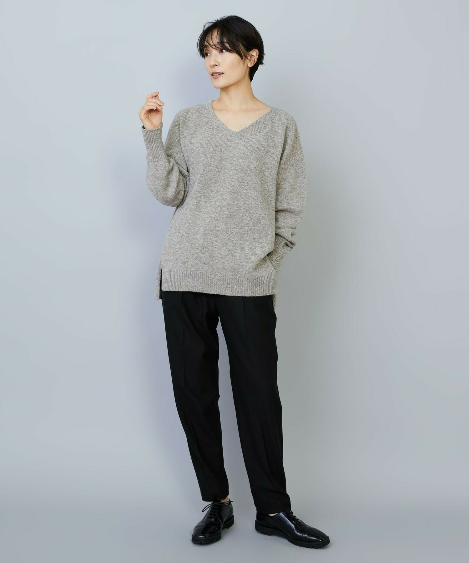 【MOGA】【Lサイズ】クーマラムカシミヤＶネックニット 詳細画像 ブラウン系その他 9