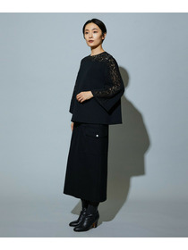 【MOGA】【Lサイズ】スタイリスト戸野塚かおるコラボ ソフトダンボールレースコンビトップス 詳細画像 アイボリー 7